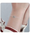 925 Sterling Silver Flower Bracelet BRS-725 